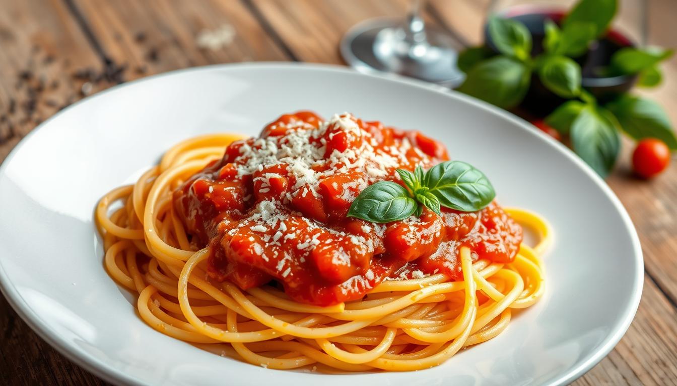 Pasta con salsa de tomate rápido