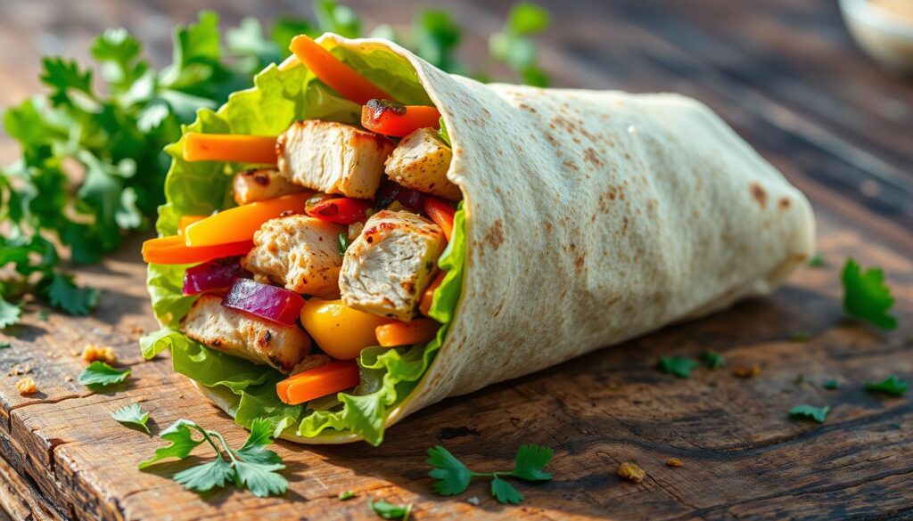 Wrap de pollo con verduras