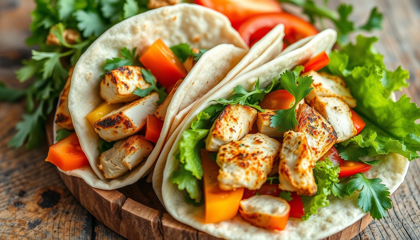 Wraps de pollo con verduras