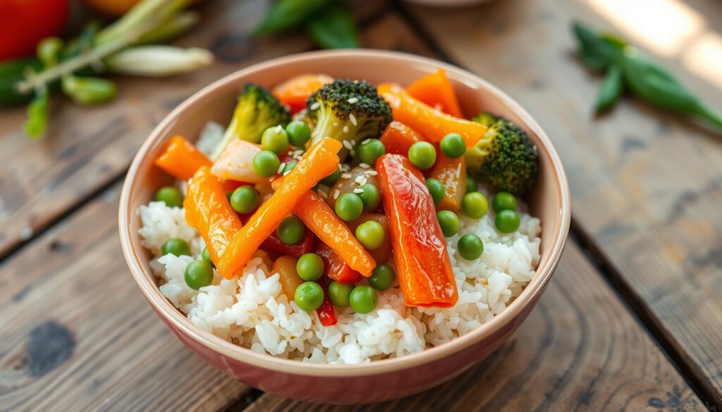 bowl de arroz con verduras